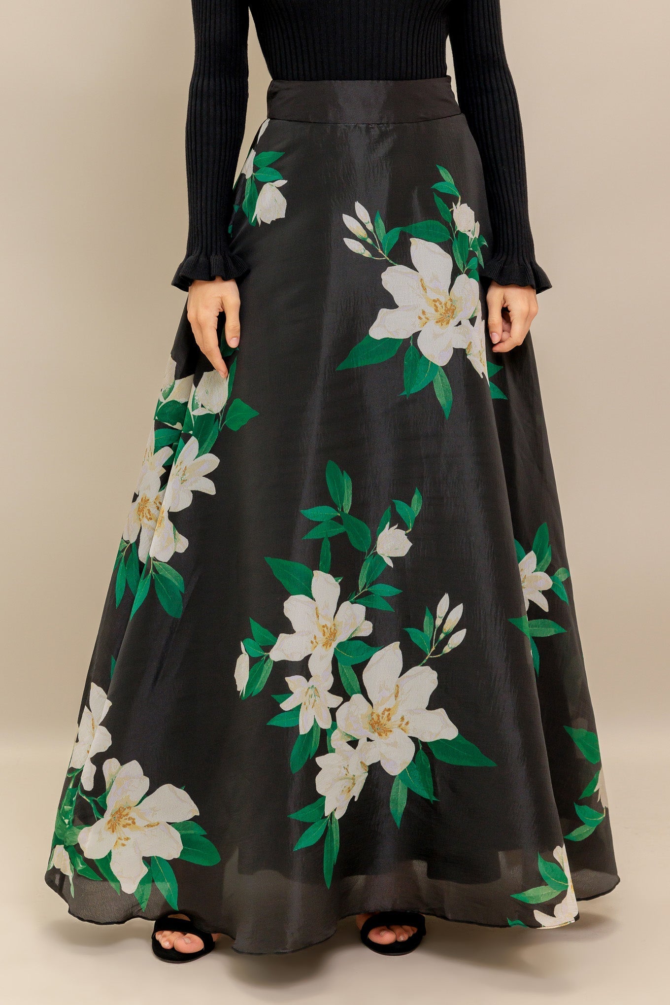 ELEGANT WILDFLOWER WOVEN MAXI SKIRT Flying Tomato